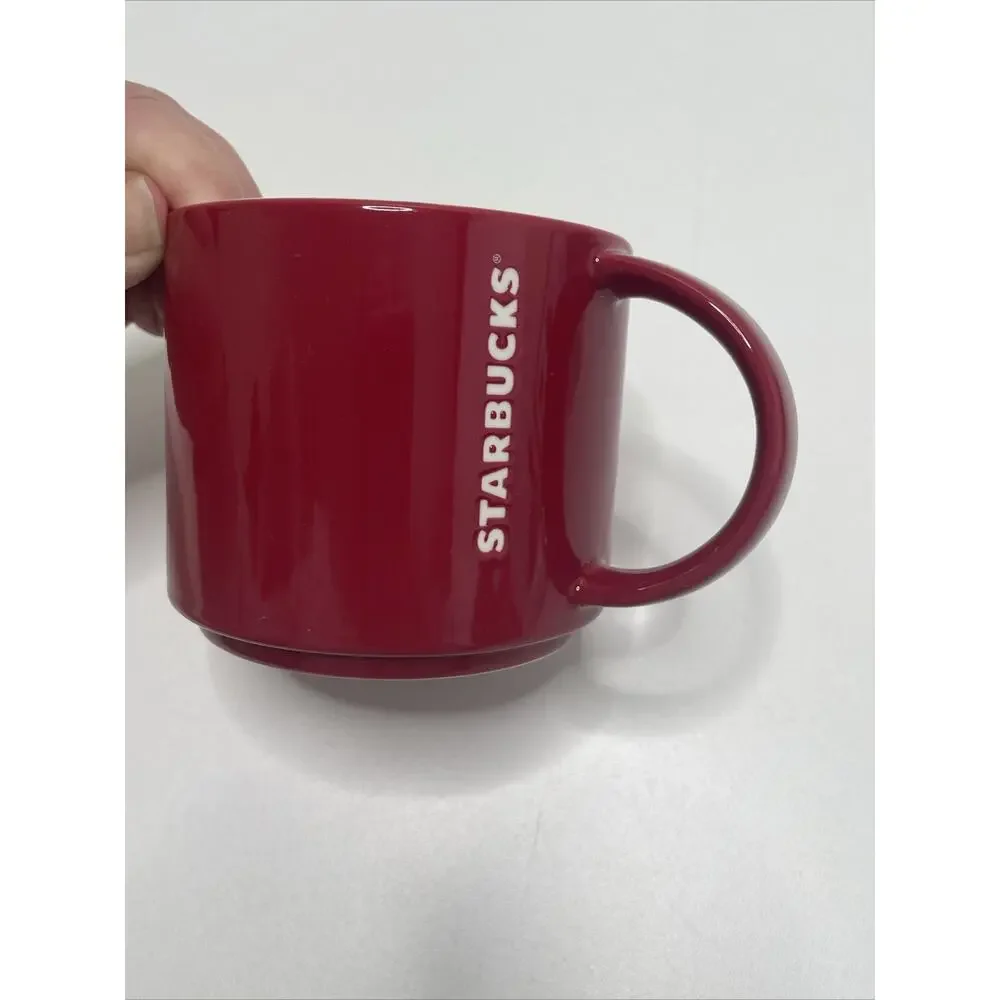 Starbucks Mug Red White Christmas Holiday Stackable 14oz Collectible 2012 Coffee